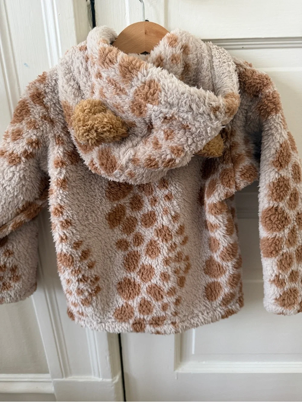 NWT Patagonia Kids' Brown Spotted Fleece Hooded Jacket